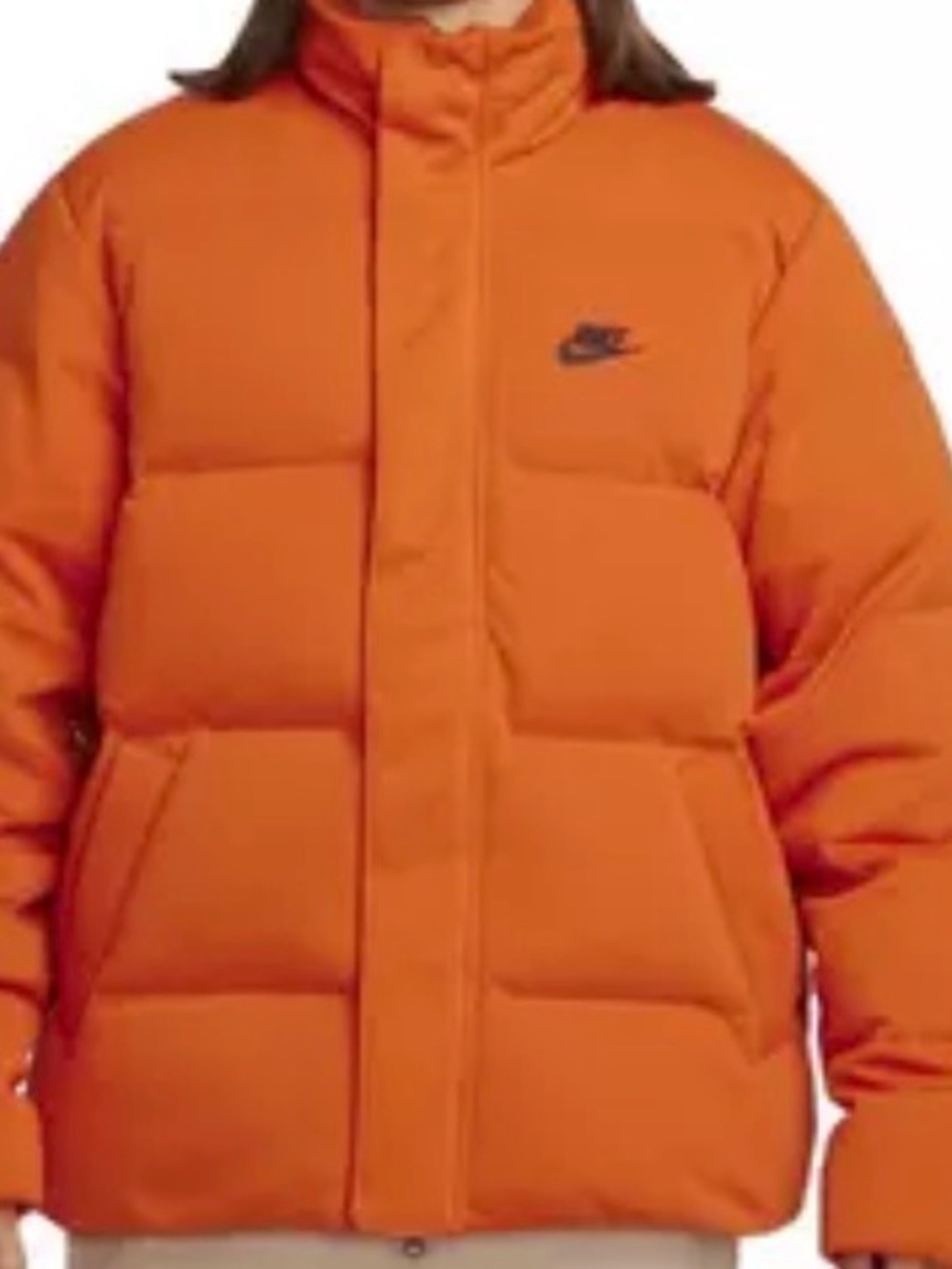 Nike Men's Bright Orange Quilted Puffer Jacket